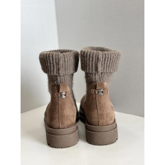 Sam Edelman Steele Knit Chelsea Boots Women's Taupe Suede Leather Lug Sole 10.5 - Picture 8 of 15
